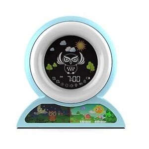 OK to wake Children's Blue and White Owl Clock